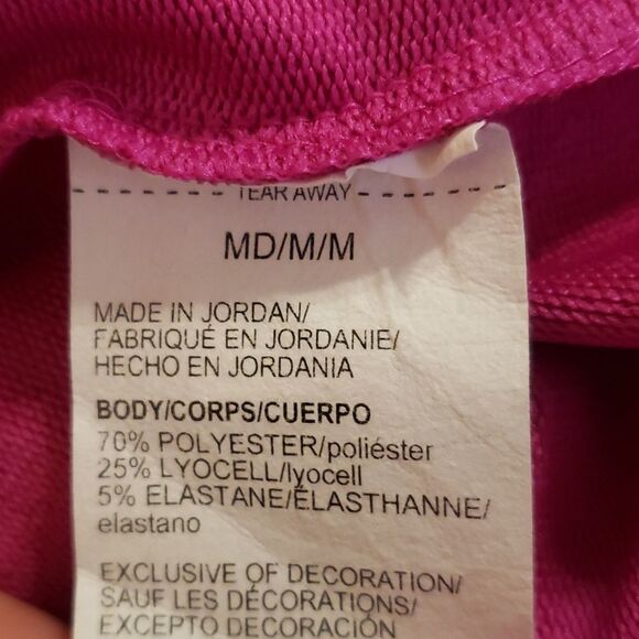Under Armour Womens Rival Terry Taped Crew Pink Long Sleeve Top Sz Medium NWT - Picture 5 of 5